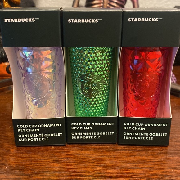 Starbucks Christmas 2023 cold cup ornament key chain lot of (3) - Picture 1 of 3